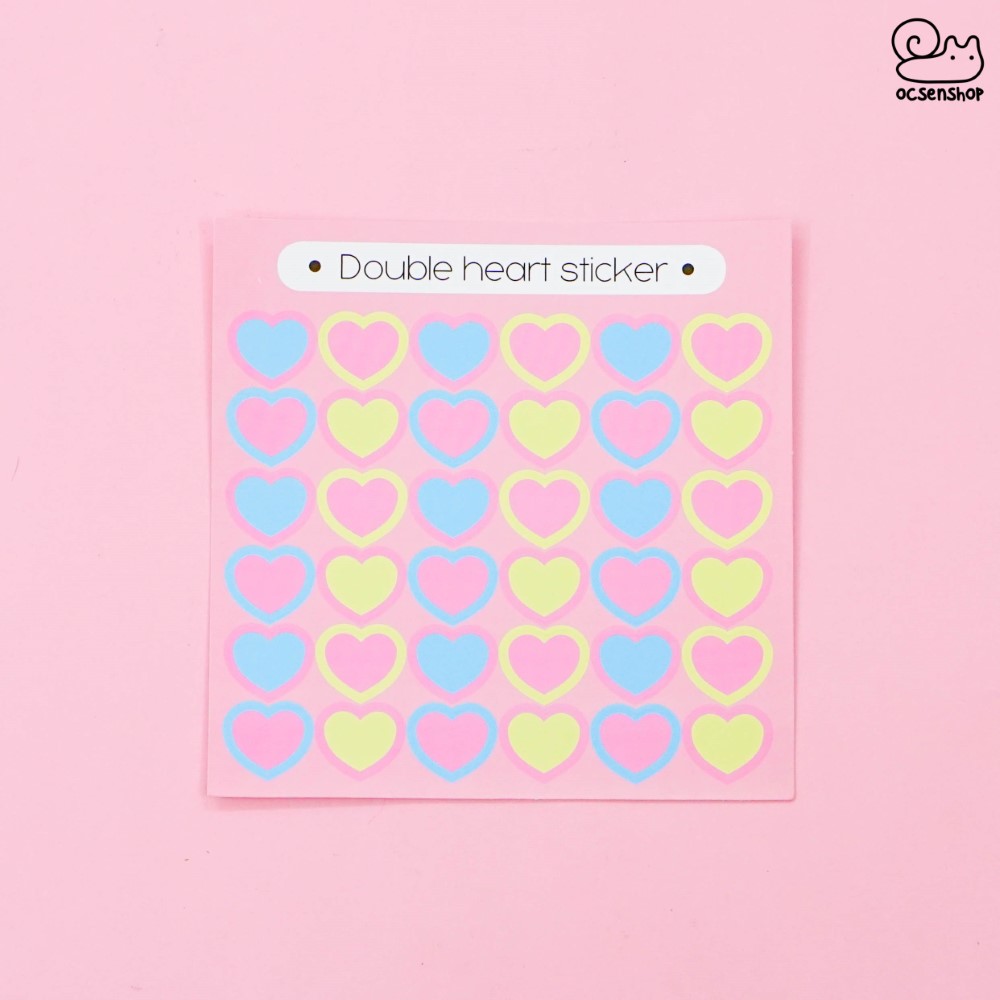 Sticker Trái tim viền màu (1 tấm)