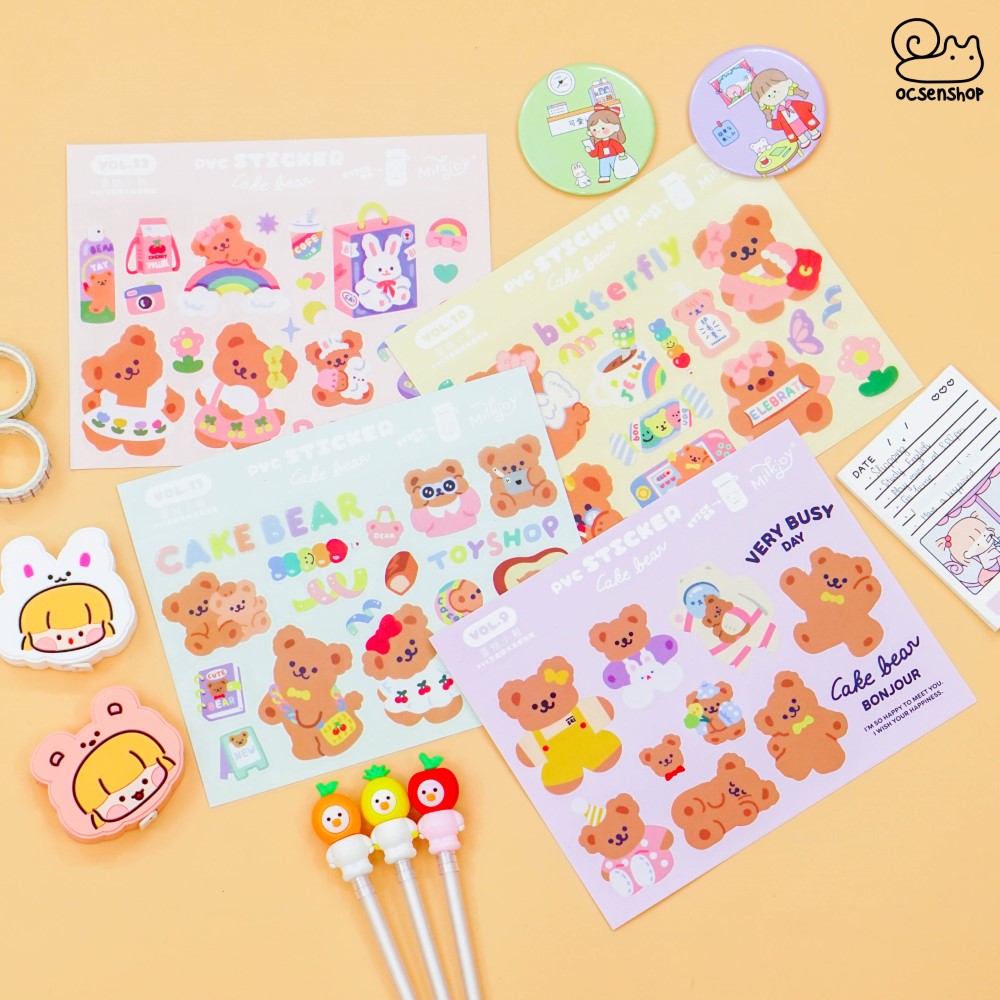 Sticker bảng to Cake bear (1 tấm)