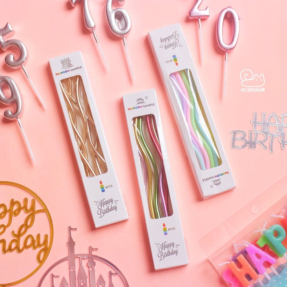 Set nen cong Rainbow Happy Birthday (6c)