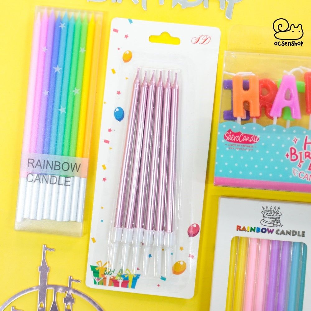 Set nến thẳng Happy Birthday (6c)