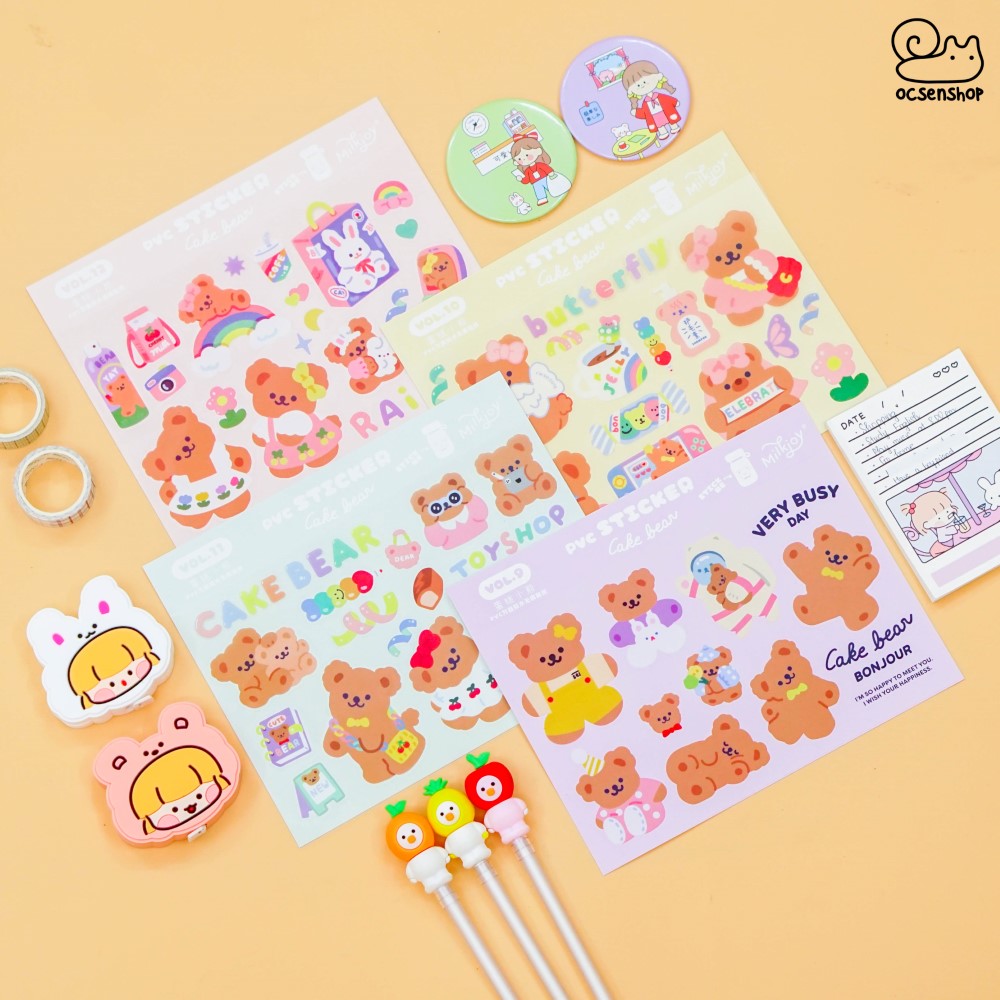 Sticker bảng to Cake bear (1 tấm)