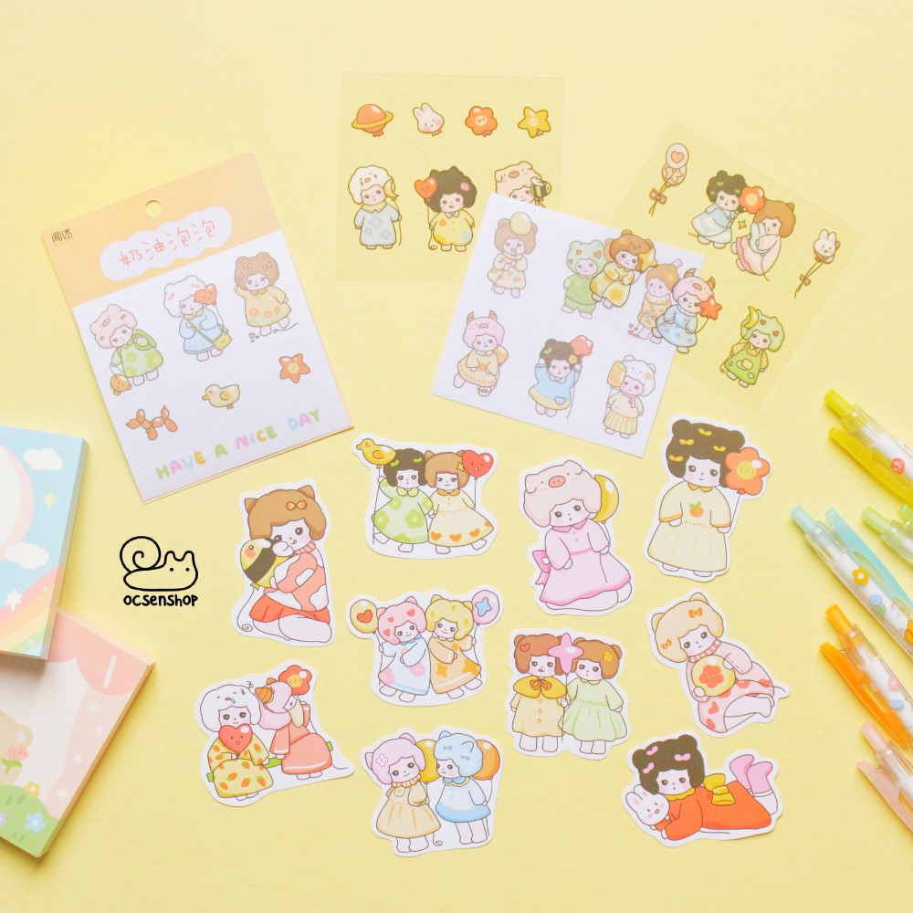 Sticker gói Bé gái cosplay
