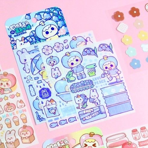 Set sticker Em bé cosplay trái cây (4 tấm)