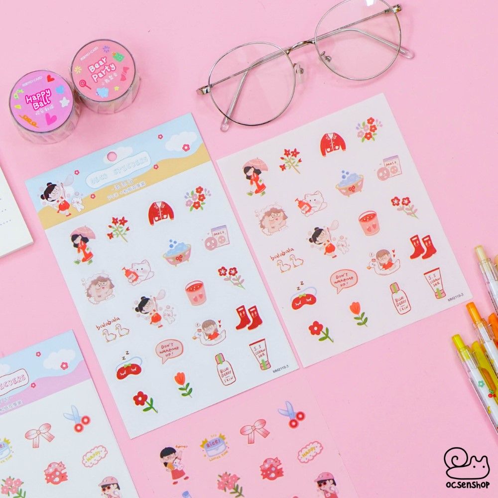 Deco stickers Bé gái (2 tấm)