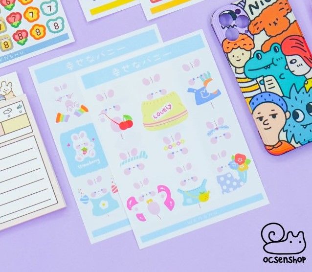 Set cute deco sticker (2 tấm)