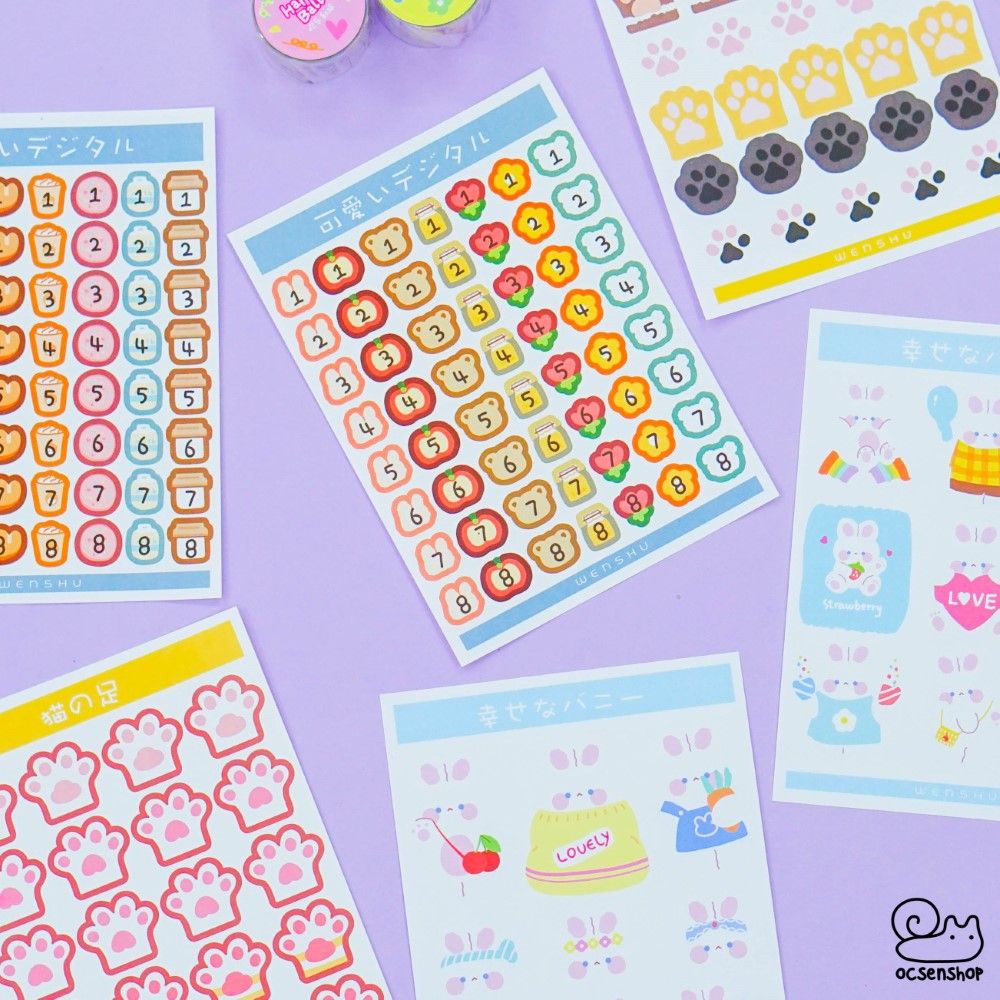 Set cute deco sticker (2 tấm)