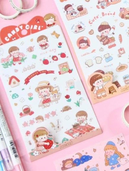 Set sticker Candy girl (4 tấm)