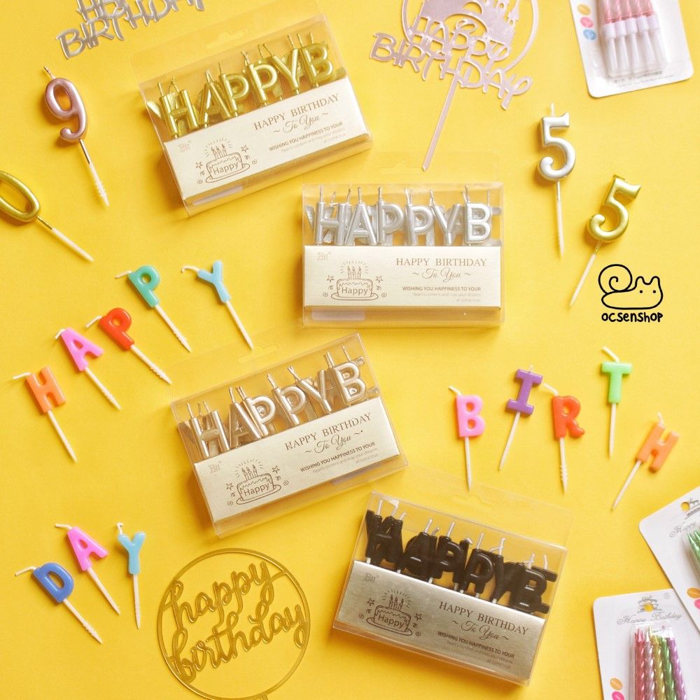 Set nến chữ Happy birthday