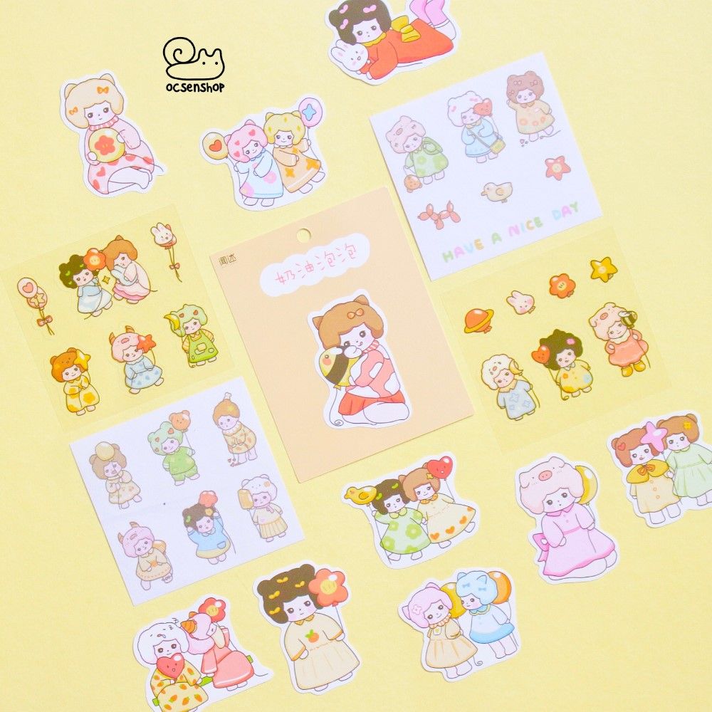 Sticker gói Bé gái cosplay