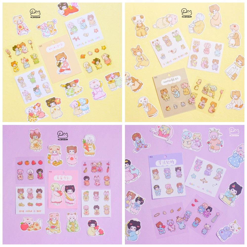 Sticker gói Bé gái cosplay