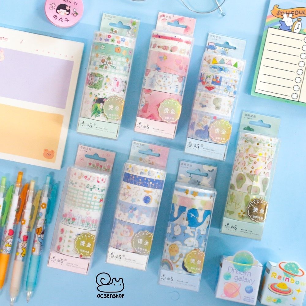 Set washitape Lianyu (5 cuộn)