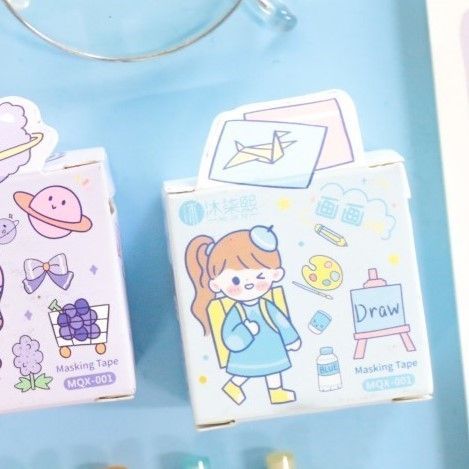 Sticker dạng cuộn Cô gái - 3cm