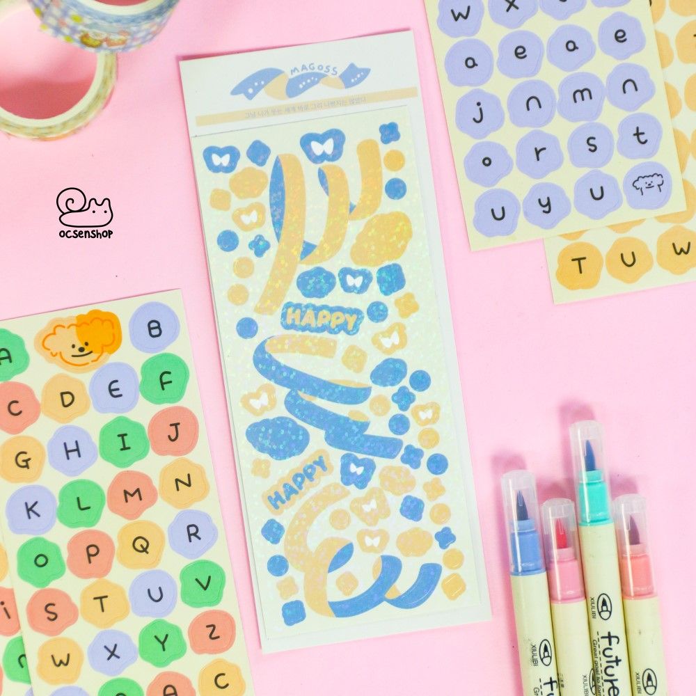 Sticker bảng nhỡ hologram Magoss (1 tấm)