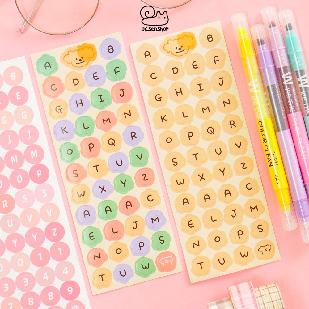 Alphabet sticker Poodle (1 tấm)