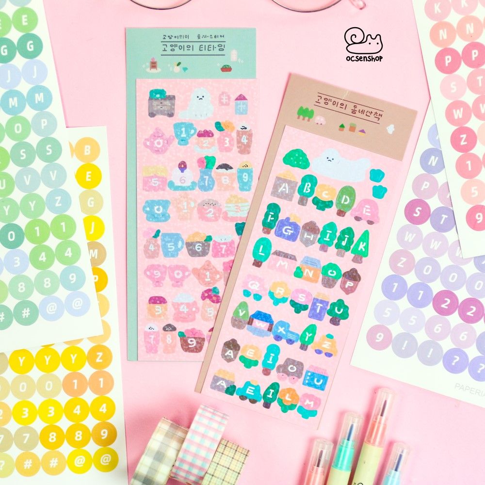 Sticker bảng nhỡ hologram Mèo (1 tấm)