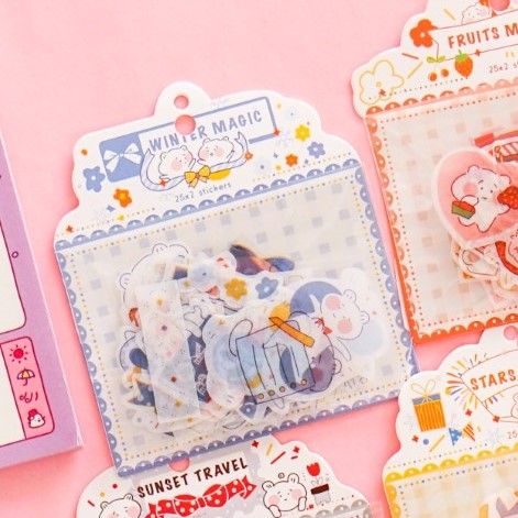 Sticker gói kẻ ô