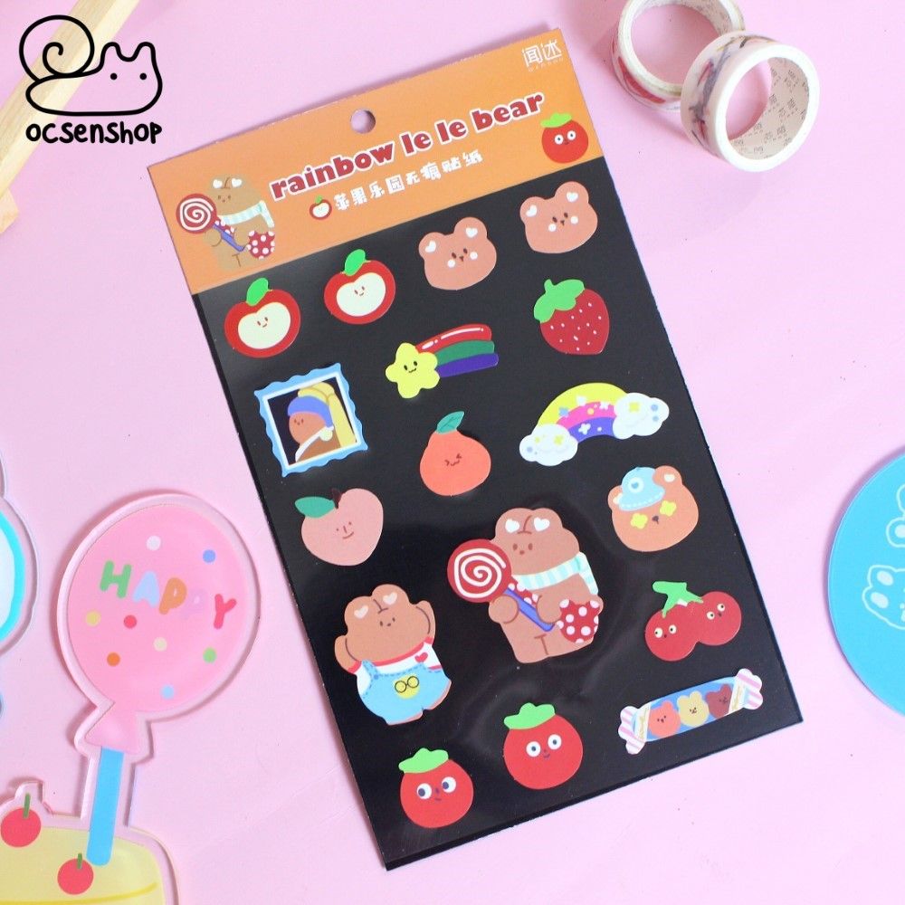 Sticker Rainbow le le bear (1 tấm)