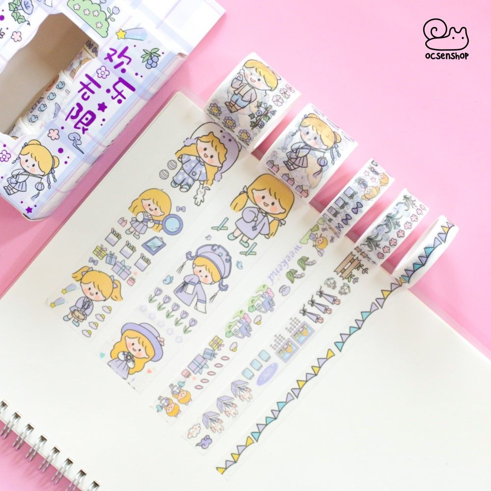 Hộp washitape Em bé tóc vàng (10 cuộn)