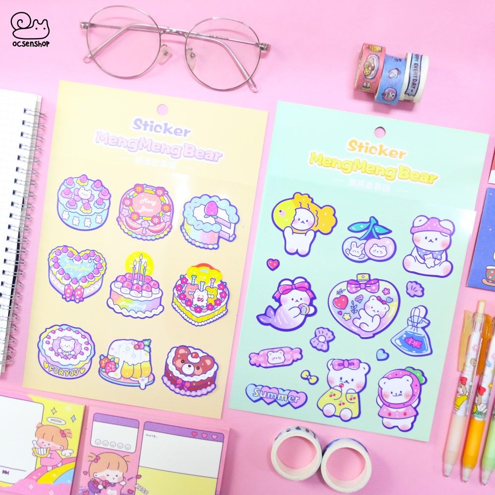 Sticker Mengmeng bear (1 tấm)