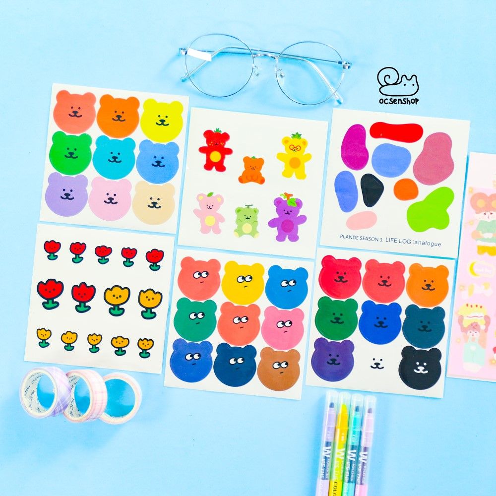 Sticker mặt gấu (1 tấm)