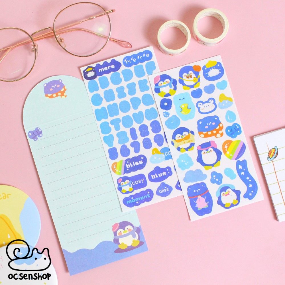 Set giấy viết thư + sticker động vật (2 tấm)
