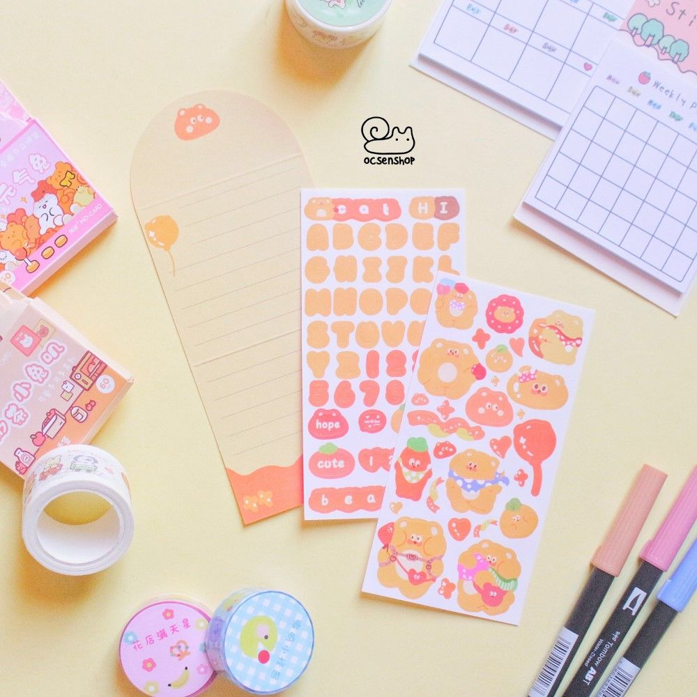 Set giấy viết thư + sticker động vật (2 tấm)