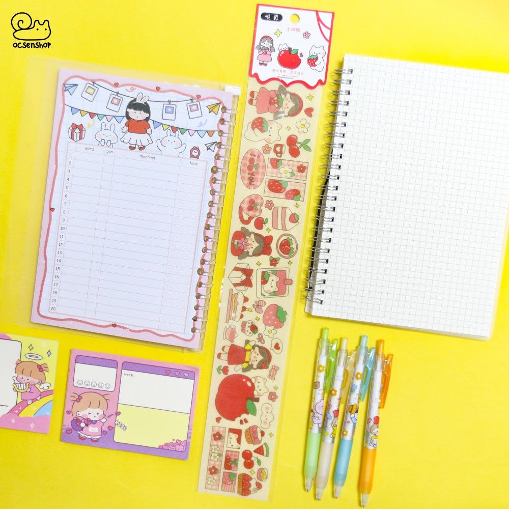 Sticker bảng dài Bé gái tóc nâu