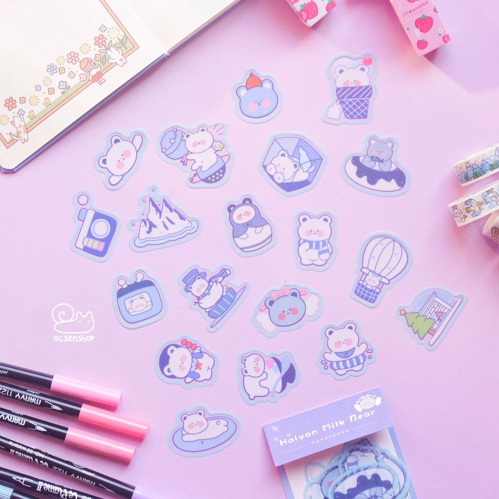 Sticker gói động vật viền màu