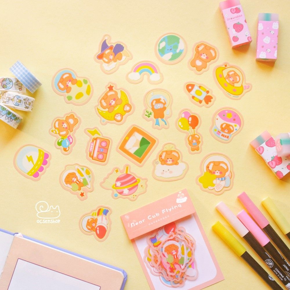 Sticker gói động vật viền màu