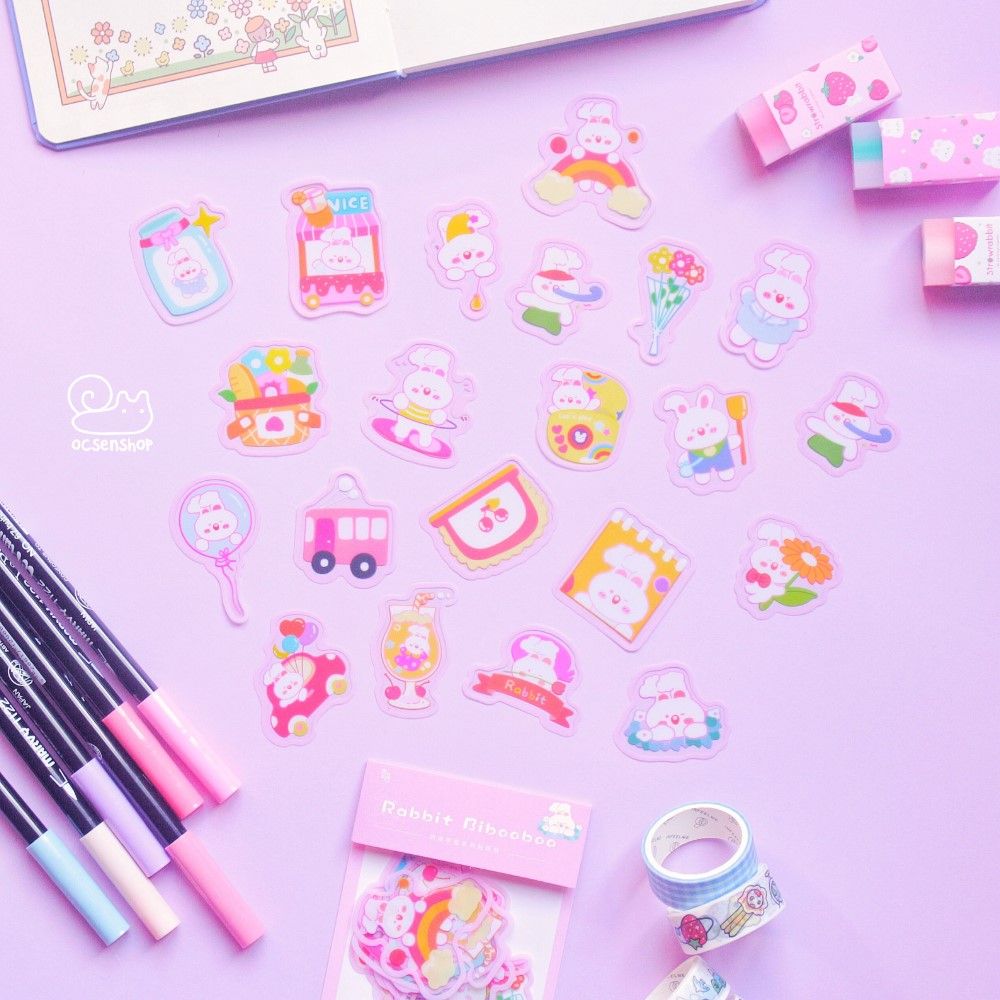 Sticker gói động vật viền màu