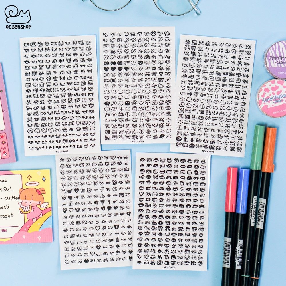 Set sticker nhỏ họa tiết (2 tấm)