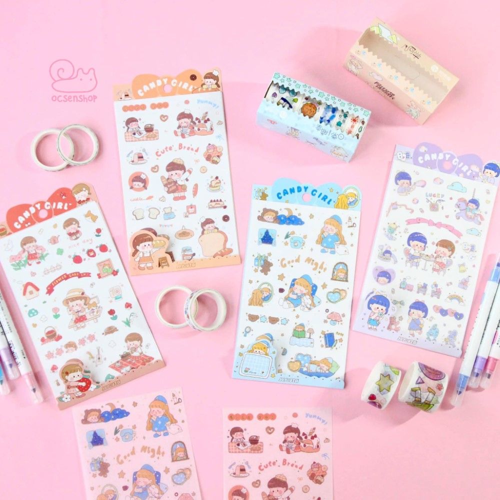 Set sticker Candy girl (4 tấm)