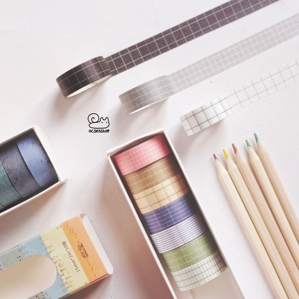Hộp washitape họa tiết (10 cuộn) - 1,5cm