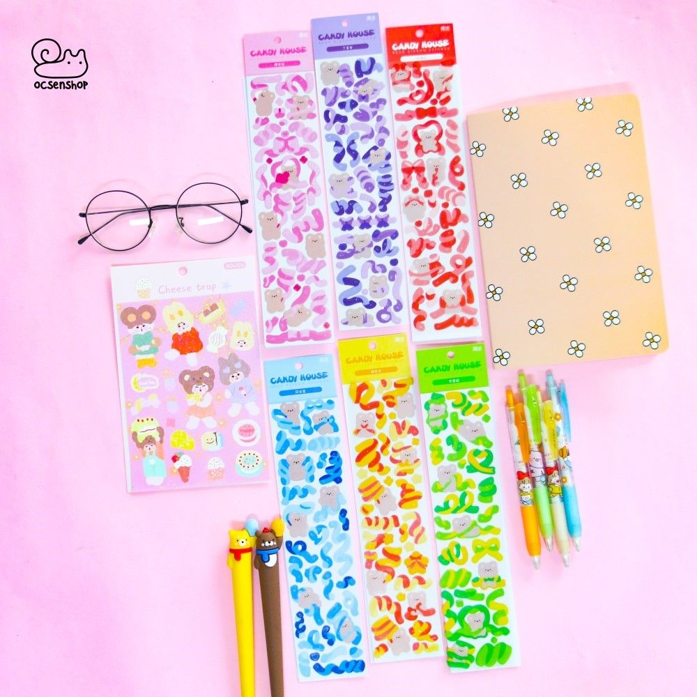 Set sticker bang nho Candy house (2 tam)