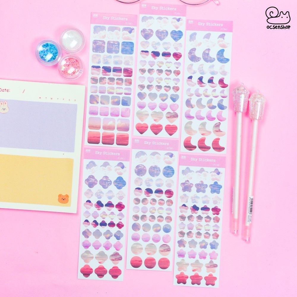 Set sky stickers bảng nhỡ (6 tấm)