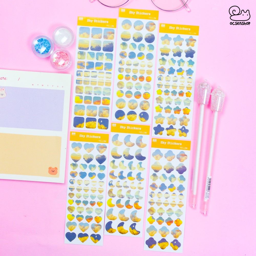 Set sky stickers bảng nhỡ (6 tấm)