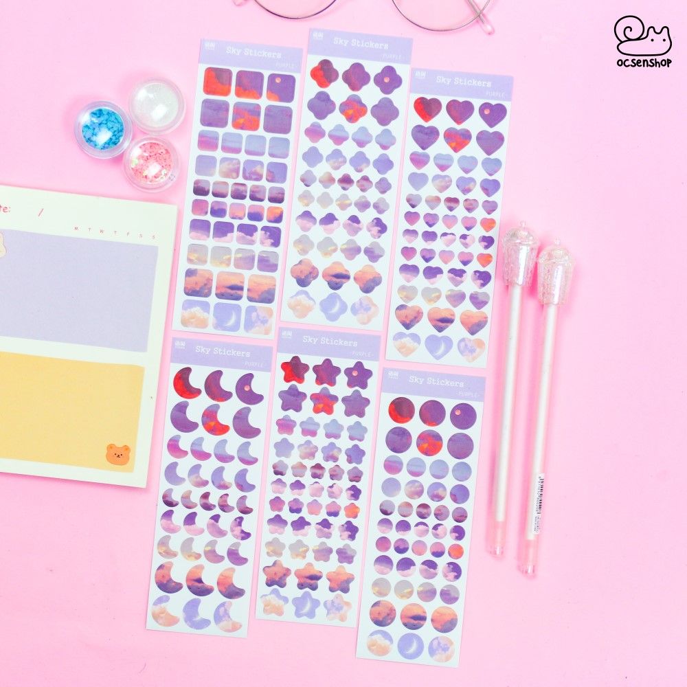 Set sky stickers bảng nhỡ (6 tấm)