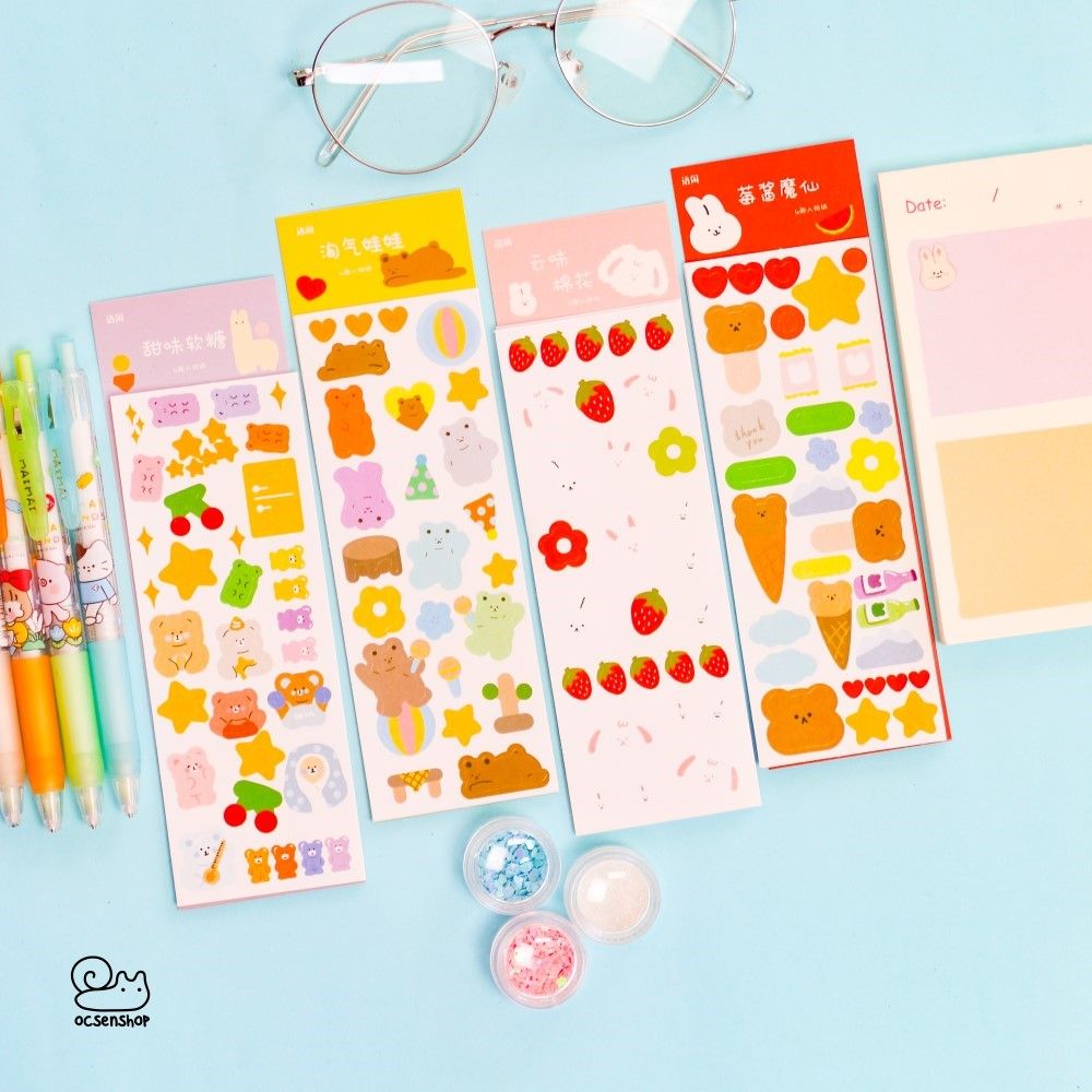 Set sticker bảng nhỡ động vật (4 tấm)