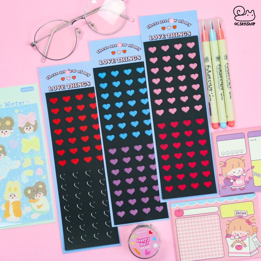 Sticker bảng nhỡ Love things (1 tấm)