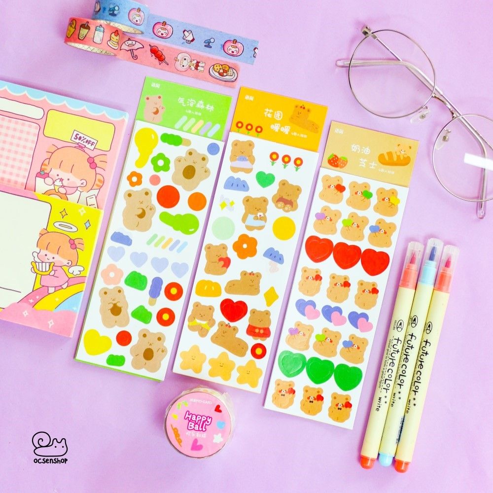 Set sticker bảng nhỡ động vật (4 tấm)