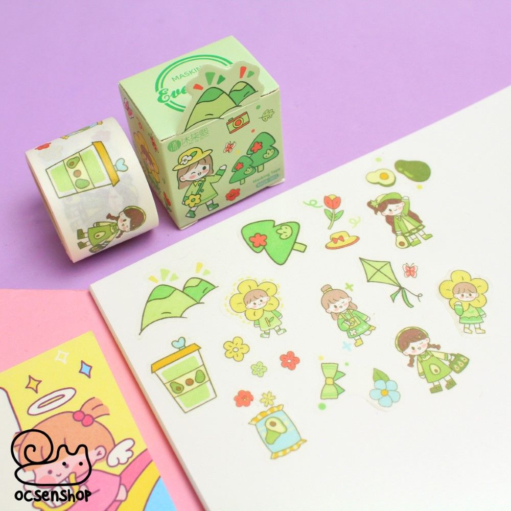 Sticker dạng cuộn Cô gái - 3cm