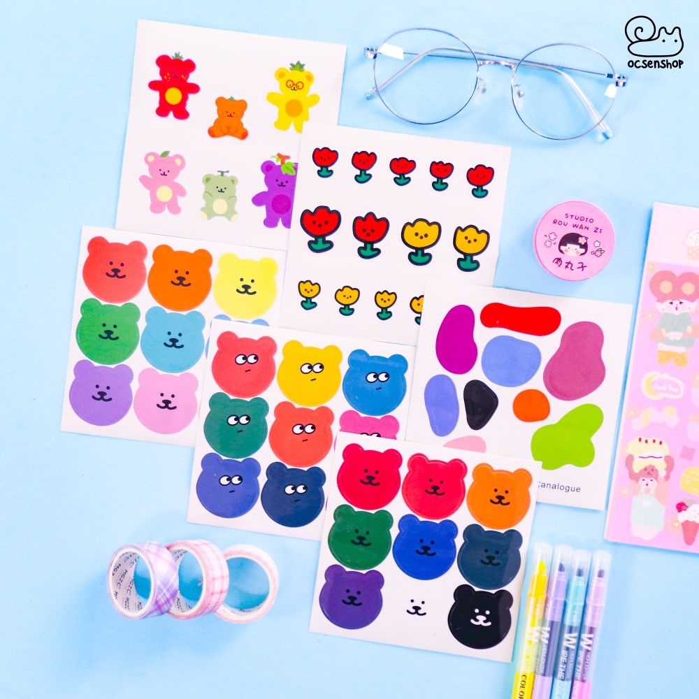 Sticker mặt gấu (1 tấm)