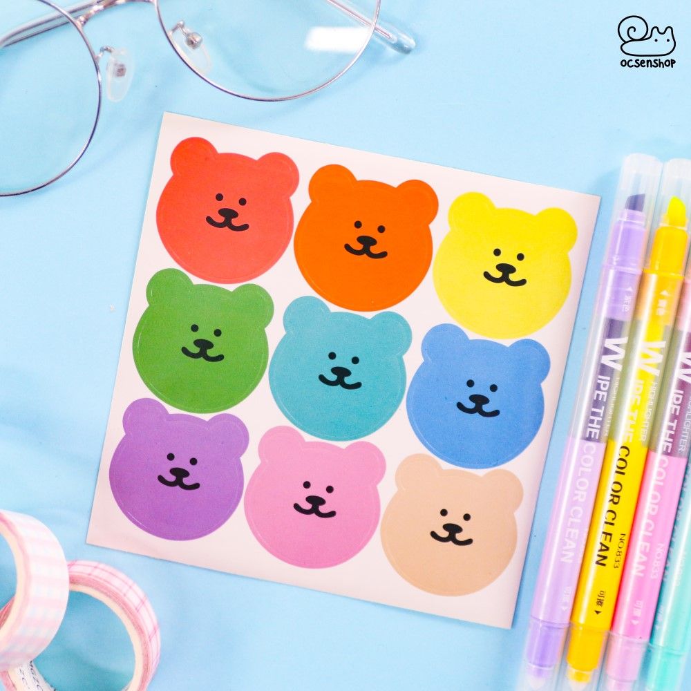 Sticker mặt gấu (1 tấm)