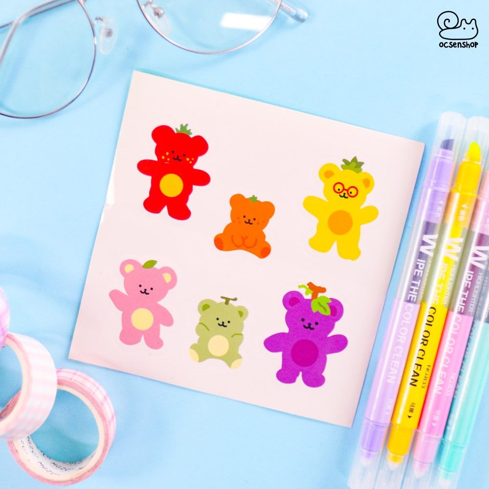 Sticker mặt gấu (1 tấm)