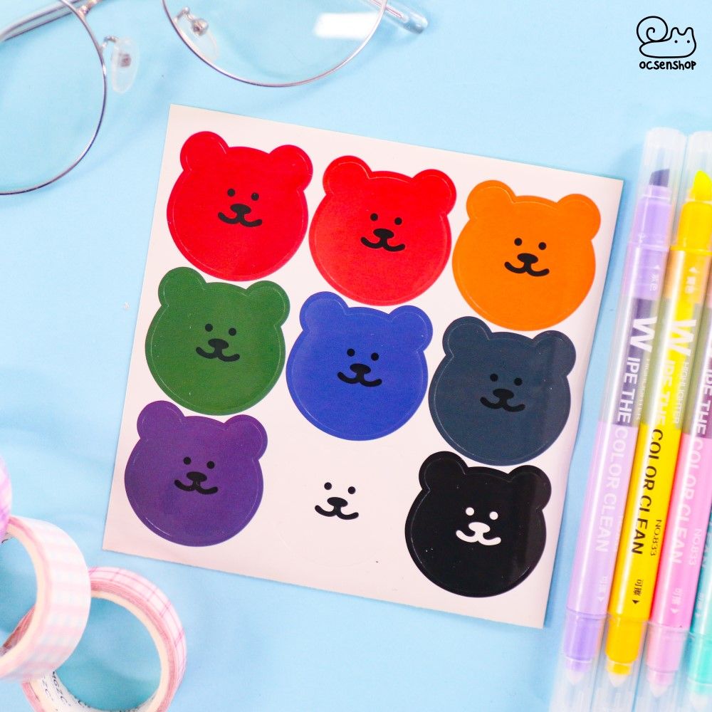 Sticker mặt gấu (1 tấm)