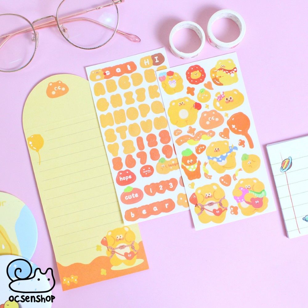 Set giấy viết thư + sticker động vật (2 tấm)