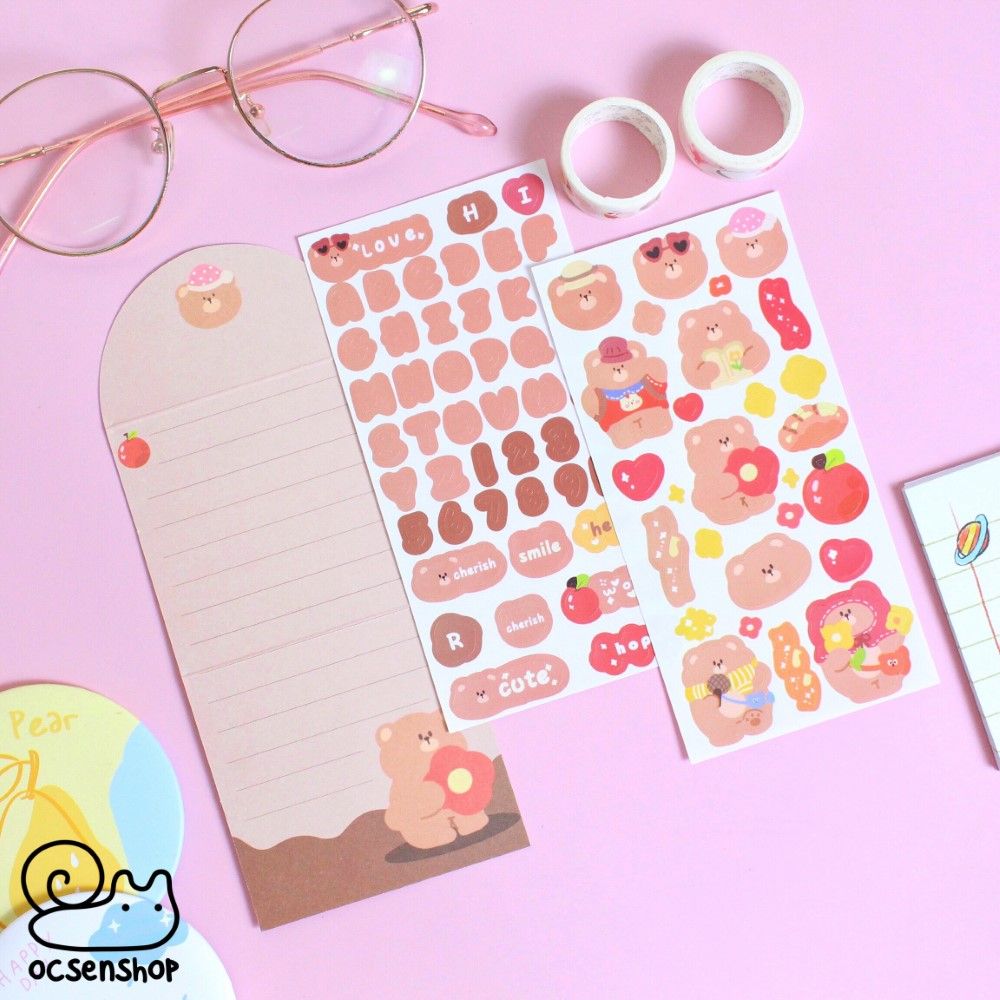 Set giấy viết thư + sticker động vật (2 tấm)