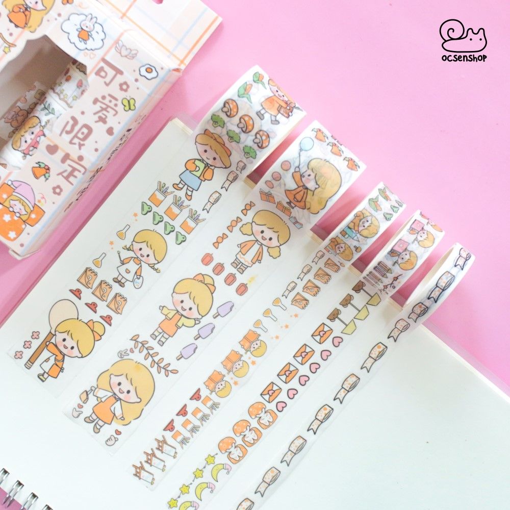 Hộp washitape Em bé tóc vàng (10 cuộn)