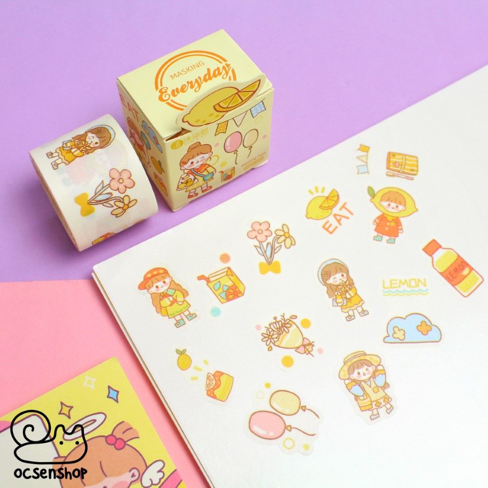 Sticker dạng cuộn Cô gái - 3cm