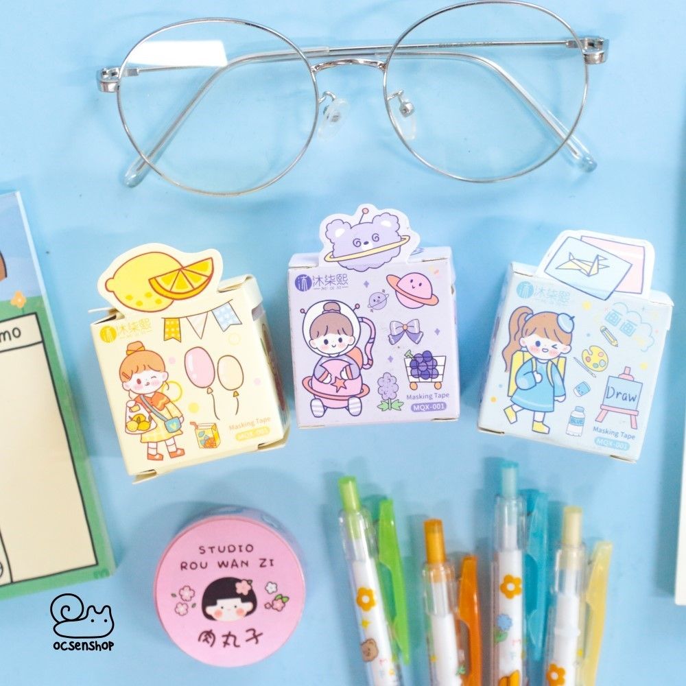 Sticker dạng cuộn Cô gái - 3cm